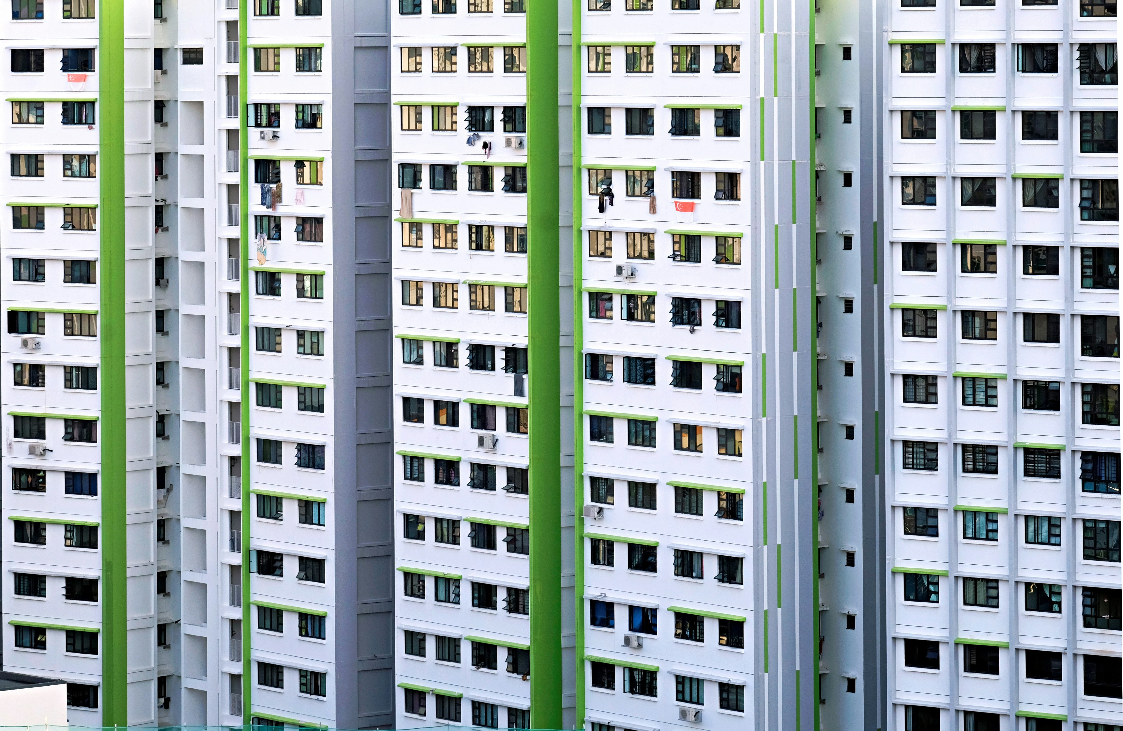 white and green concrete building